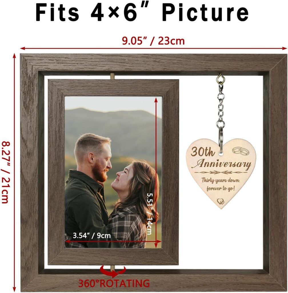 1 Year Anniversary Picture Frame Gifts, 1st Anniversary Frame for Her Him Girlfriend Boyfriend, Display Two 4x6 Inch