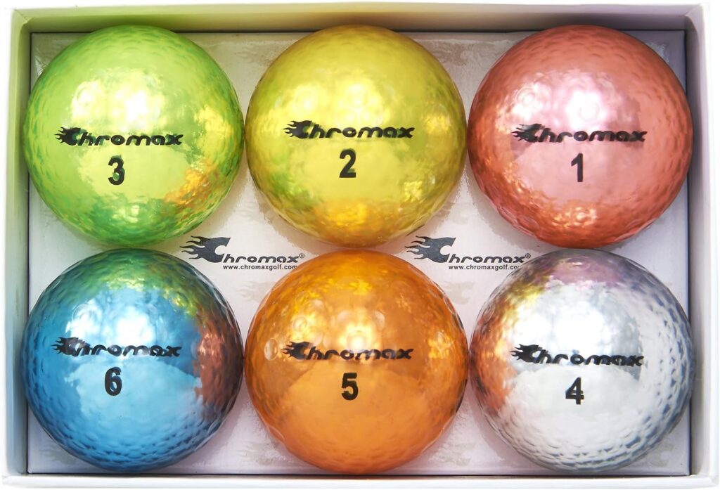 Chromax Metallic M5 Colored Golf Balls (Pack of 6)