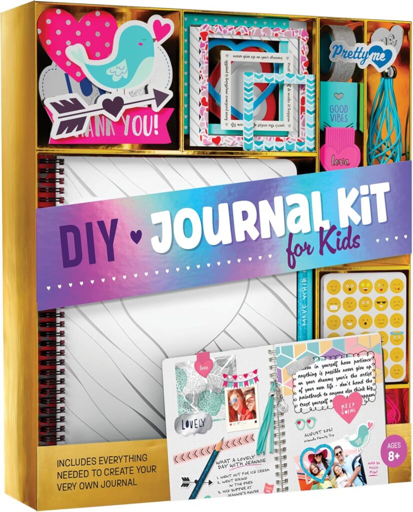 DIY Journal Kit for Girls - Great Gift for 8-14 Year Old Girl - Cool Birthday Easter Gifts Ideas for Teens - Fun, Cute Art  Crafts Kits for Tween Teenage Kids - Scrapbook  Diary Supplies Toy Set