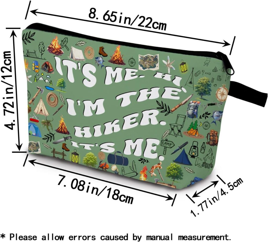 Hiking Lover Gift Hiker Makeup Bag Its Me Hi Im The Hiker Its Me Organizer Accessories Zipper Pouch Birthday Gift for Hiker Camper Women Friends