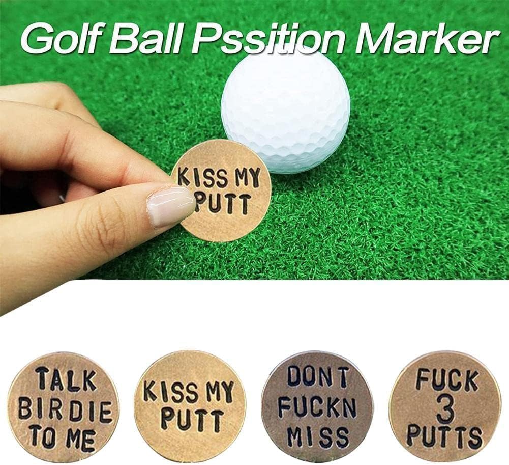 Jowxsx Adult Humor Novelty Golf Ball Markers Funny Golf Ball Marker for Men with Funny Words Unique Golf Gag Gifts for Men or Women Golfers