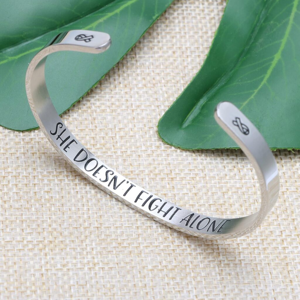 JoycuFF Women Bangle Bracelet Cuffs Open White Inspirational Girls Jewelry Engraved Encourage Mantra