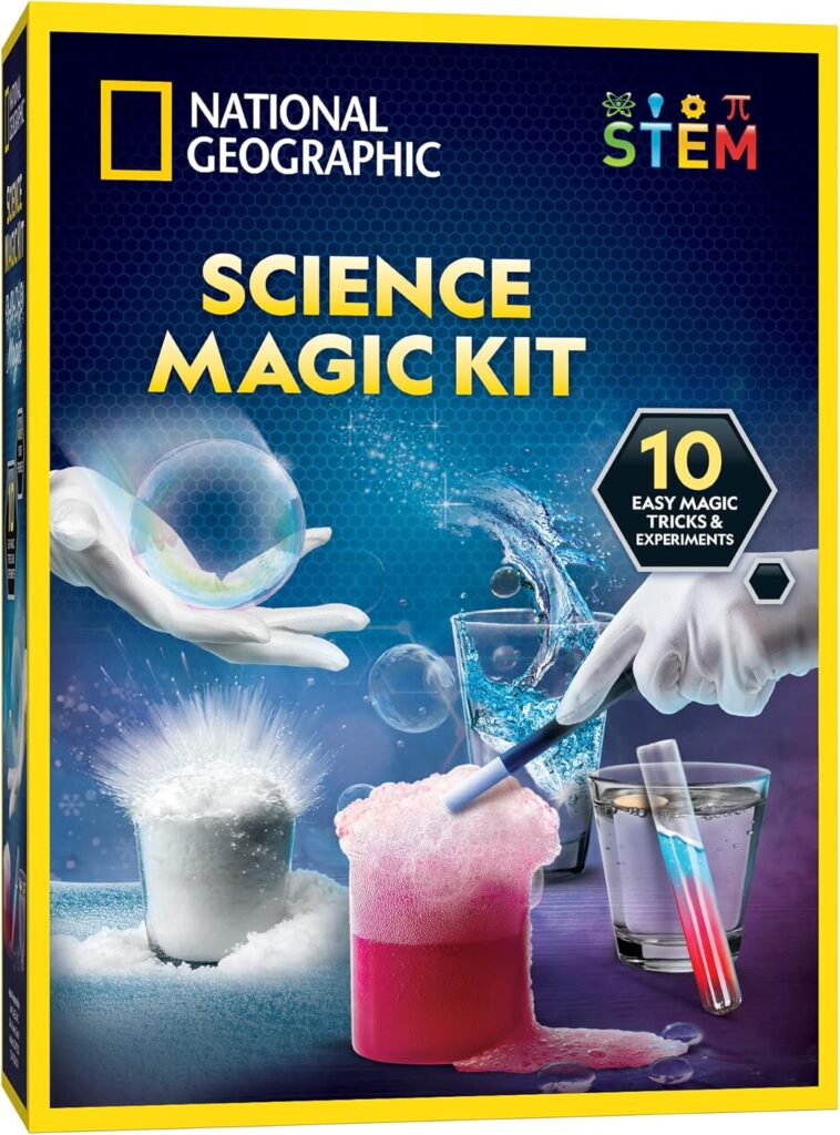 NATIONAL GEOGRAPHIC Magic Chemistry Set - Science Kit for Kids with 10 Amazing Magic Tricks, STEM Projects and Science Experiments, Science Toys, Great Gift for Boys and Girls 8-12 (Amazon Exclusive)