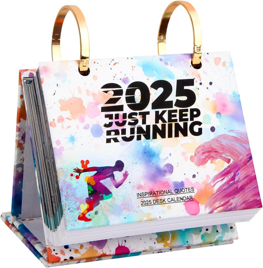 Runner Motivational Calendar 2025-2026 Daily Flip Calendar with Inspirational Quotes Daily Record Desk Calendar for Runner 5’’×6’’ Desk Calendar Inspirational Gifts Runner Gift