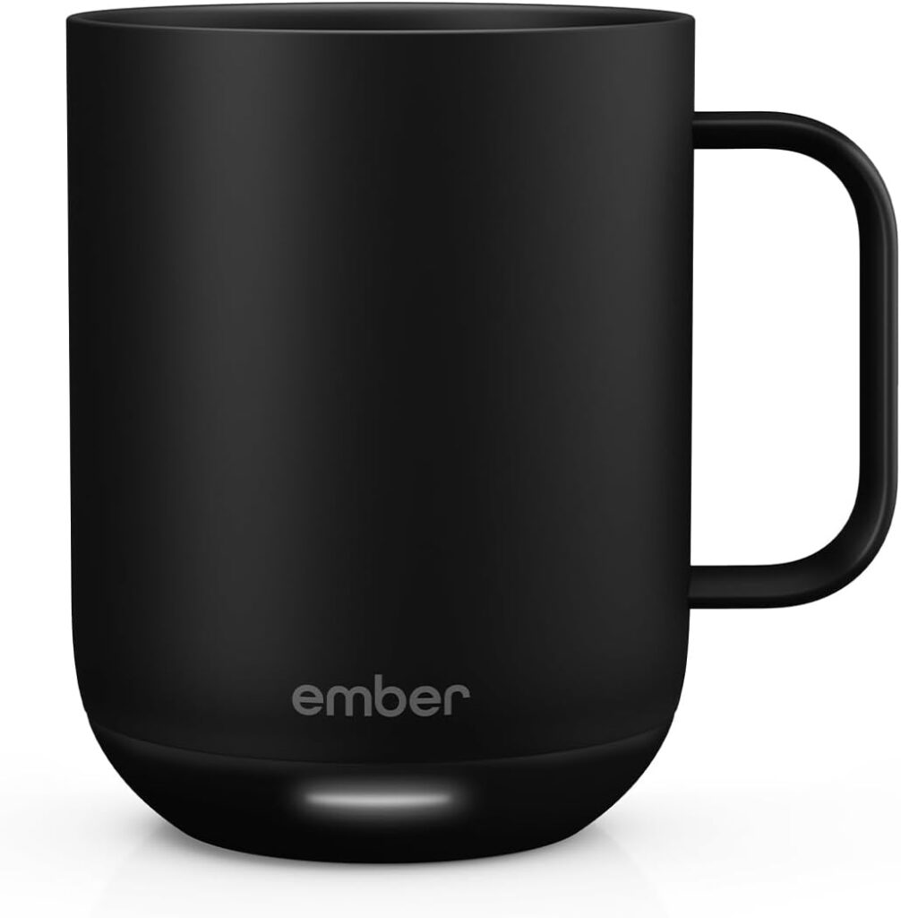 Ember Temperature Control Smart Mug 2-295 ml App-Controlled and Rechargeable Heated Coffee Mug with Intelligent LED Display, 1.5-hr Battery Life and Improved Design, Black