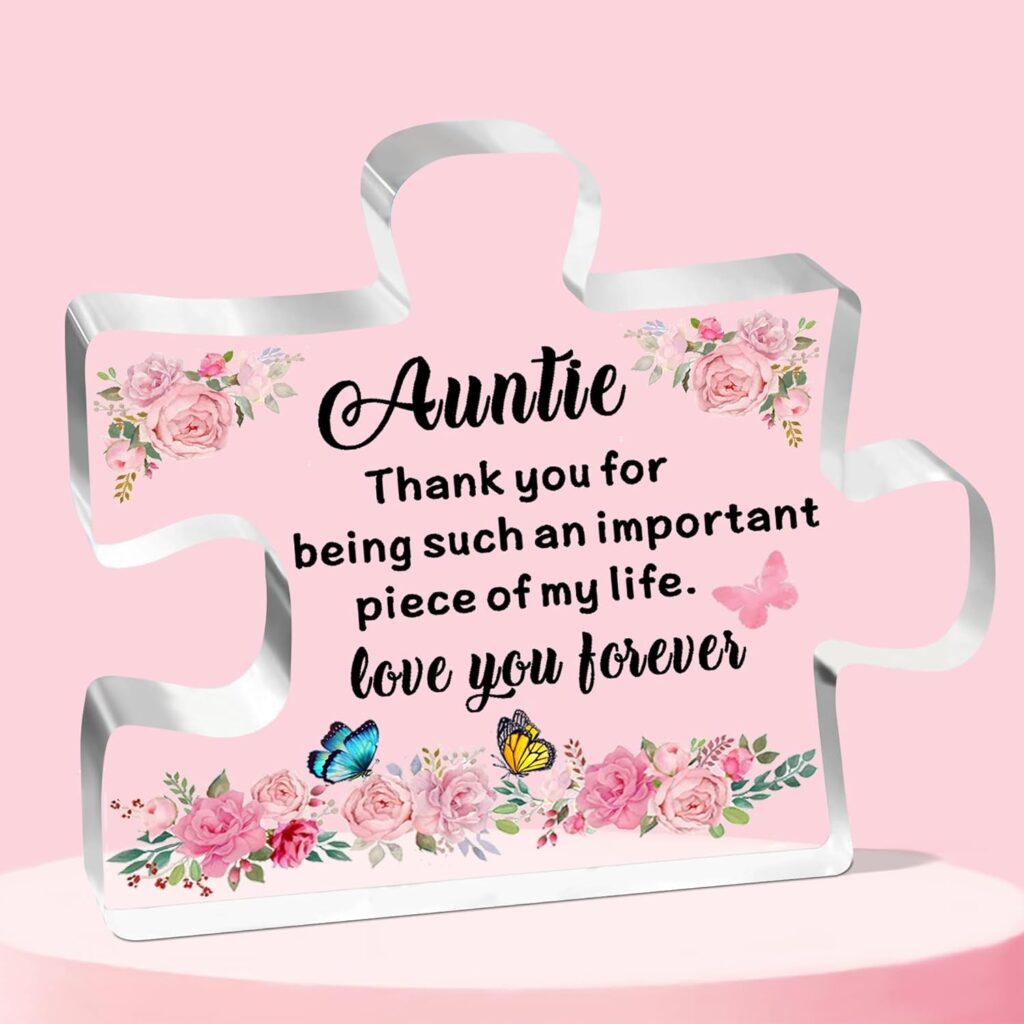 JETTOP Auntie Gifts-Gifts for Auntie Birthday Christmas Mothers Day Great Best Auntie Gifts Acrylic Plaque Piece